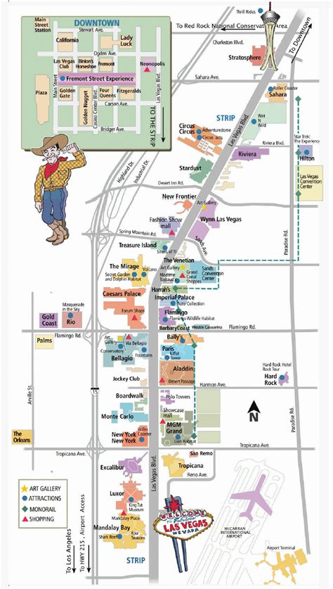 downtown vegas strip map.